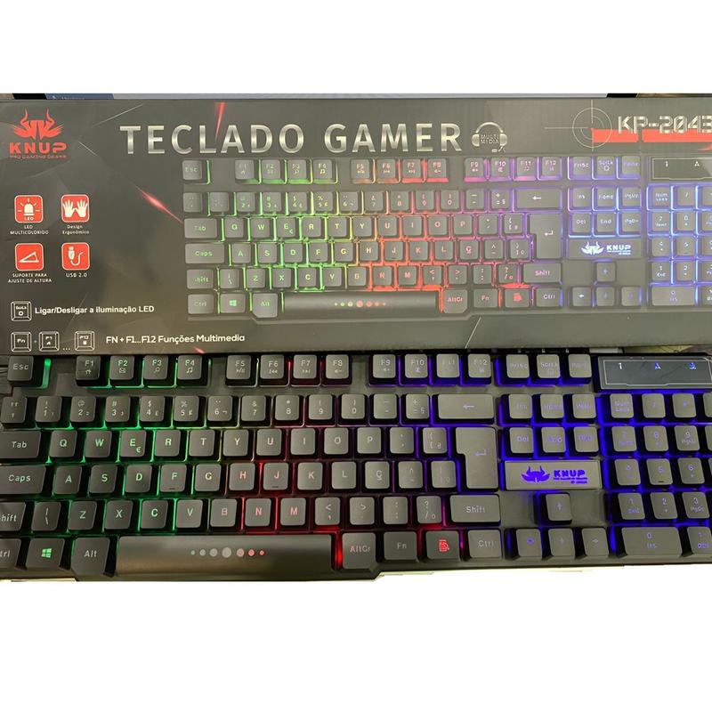 Teclado Gamer Knup Kp-2043/a Qwerty Português Brasil Preto